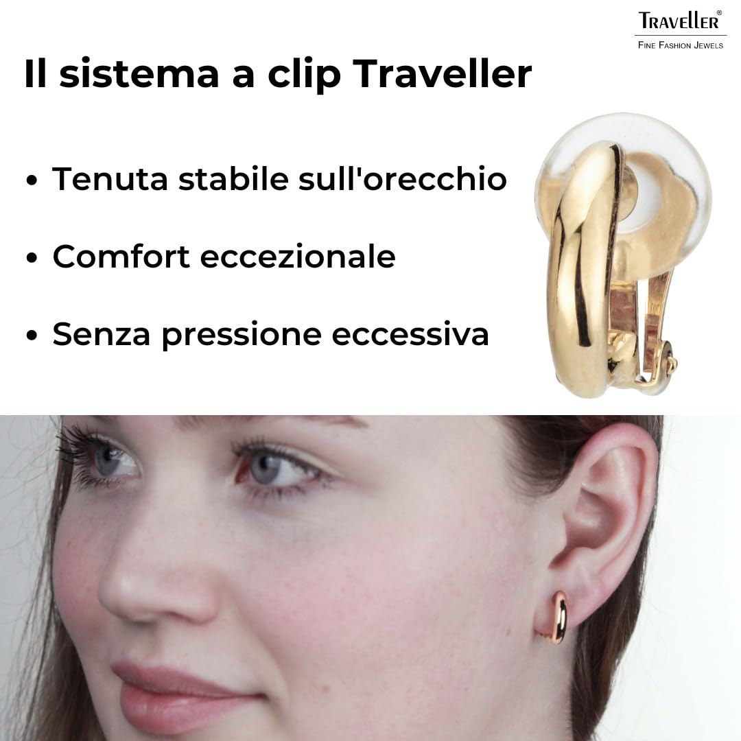 Traveller Orecchini a clip – da donna – Orecchini a cerchio