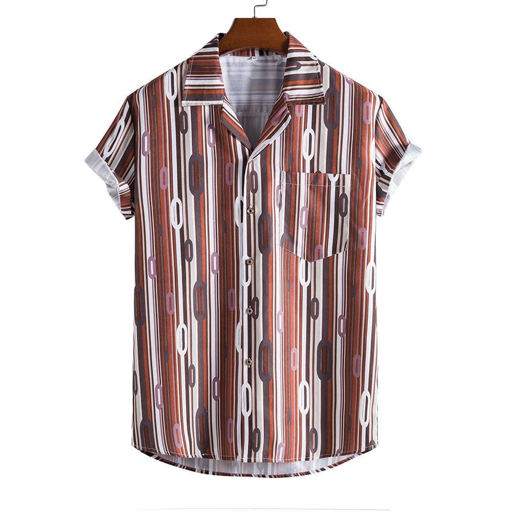 Chemise à manches courtes respirante boutonné imprimé Aloha