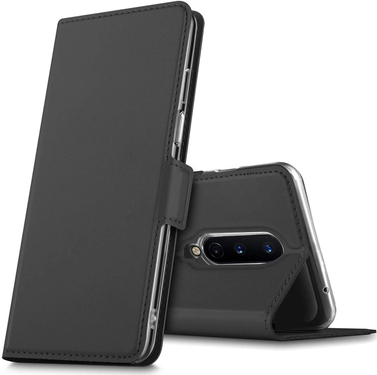 Kapa Noble Slim Magnetic & Card Holder Stand Leather Flip Cover Case for OnePlus 8 / One Plus 8 (Black) (B0896YVV6B) Amazon Price History, Amazon Price Tracker