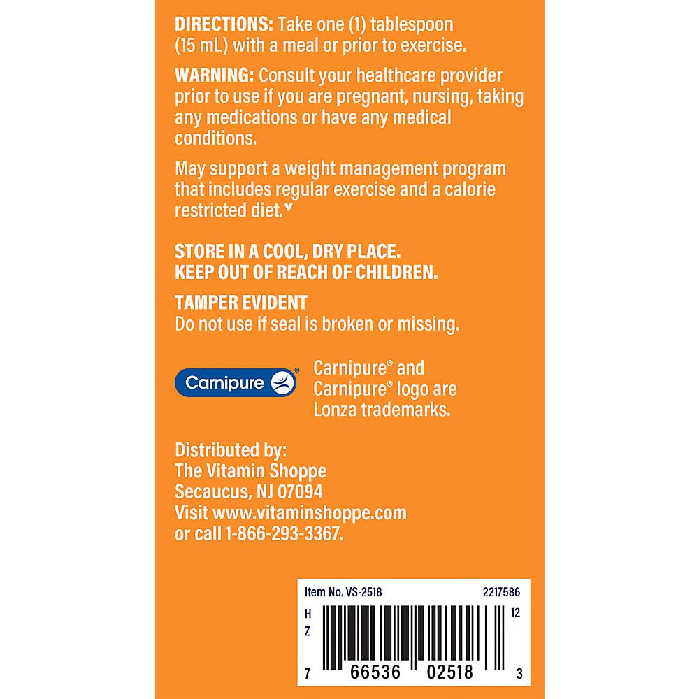 vitamin shoppe l carnitine 3000 Amazon.com: The Vitamin Shoppe L-Carnitine Liquid 3000mg - Cardio  Performance & Fat Burner | Free-Form Amino Acid | 24 oz Raspberry