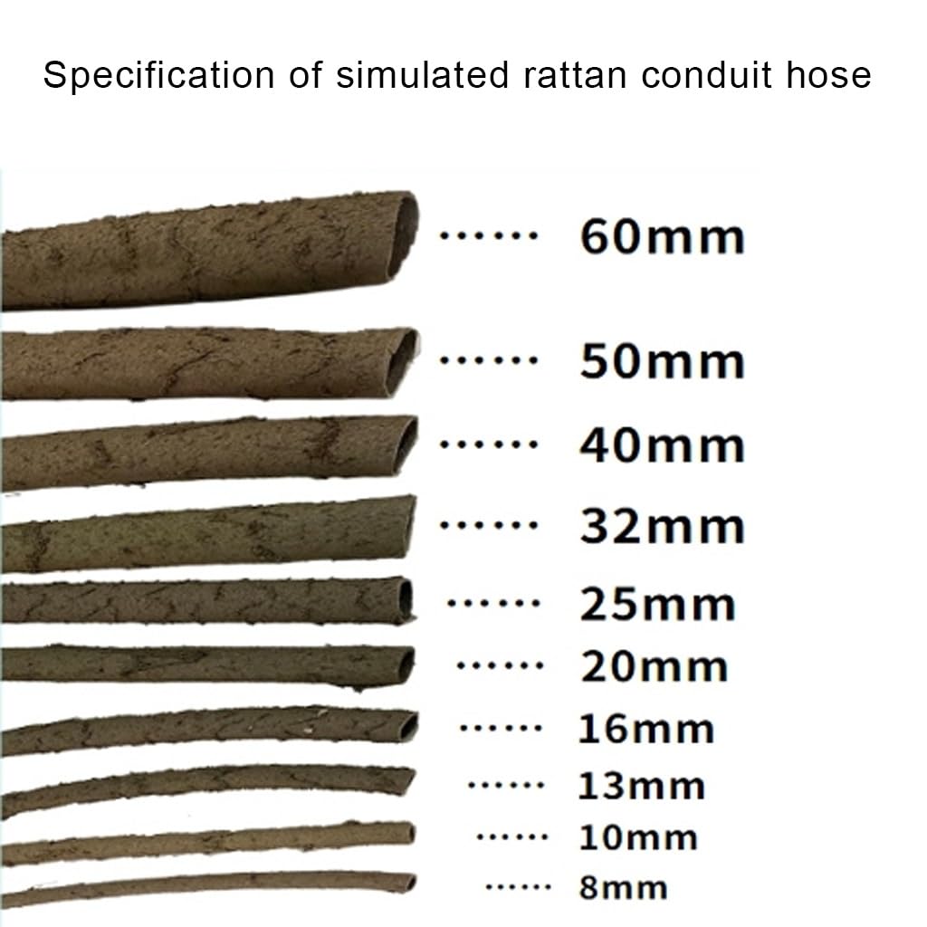 Tubo Flessibile in Rattan - 10 Metri di Protezione per Cavi in Resina Resistente agli Agenti atmosferici, Design Cavo, Adatto per Avvolgere Alberi, Ideale per progetti Idraulici Esterni.