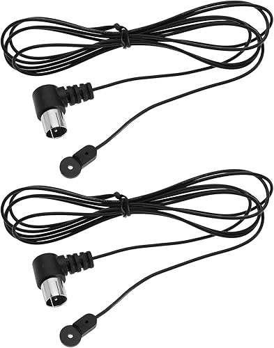 SING F LTD Antena FM de 2 uds. Adaptador tipo F de 75 ohmios Antena de señal de radio compatible con Sony Compatible con Yamaha Compatible con