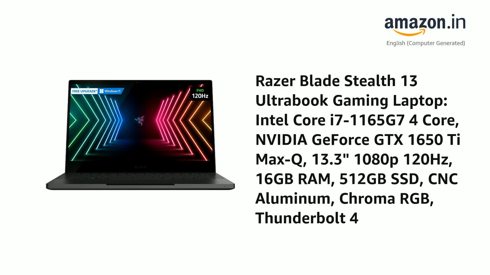 Amazon.in: Buy Razer Blade Stealth 13 Ultrabook Gaming Laptop