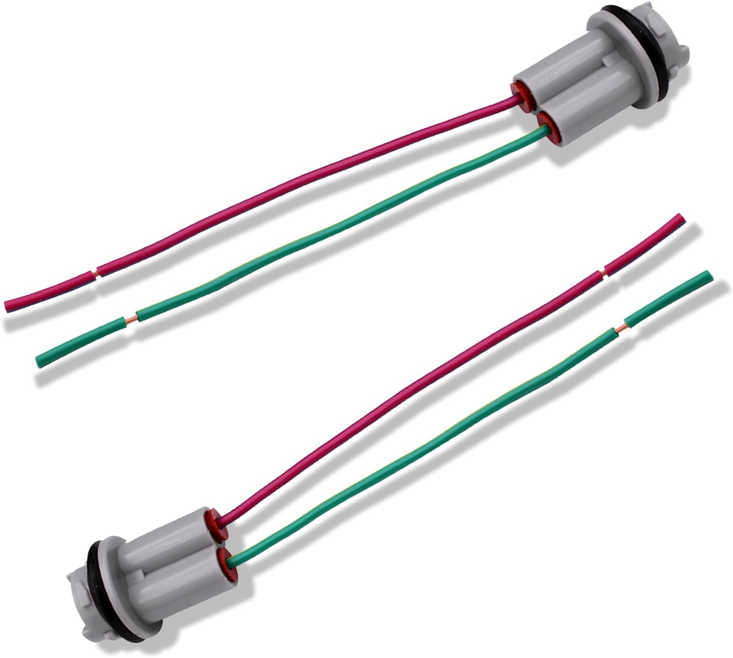 2 PCS Car T15 Socket Wire Harness, Insulated Waterproof Plastic Base + Pure Copper Wire Extension Pigtail, Tightly Connected Modified Socket, Universal Bulb Adapter for Cars (Multicolored)