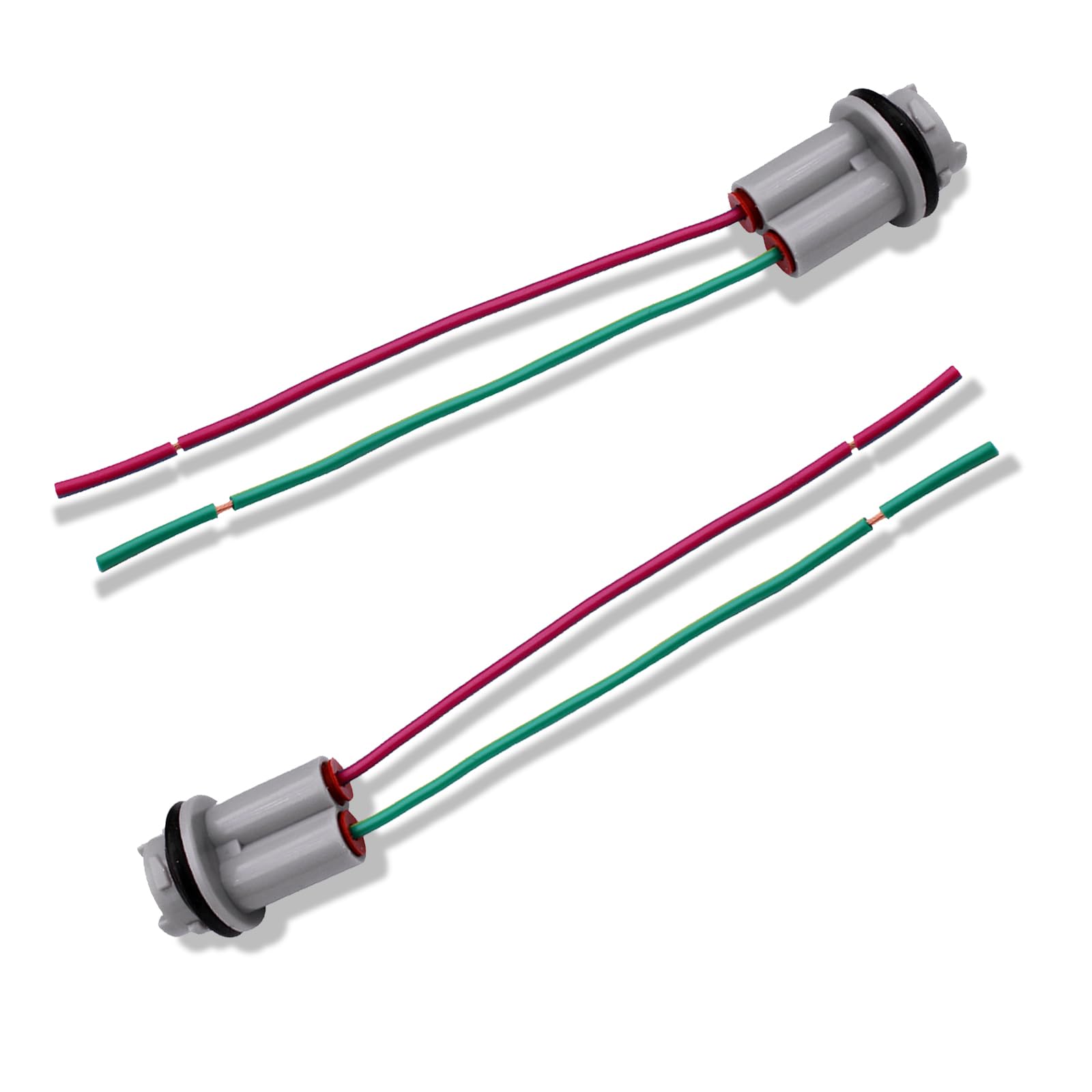 2 PCS Car T15 Socket Wire Harness, Insulated Waterproof Plastic Base + Pure Copper Wire Extension Pigtail, Tightly Connected Modified Socket, Universal Bulb Adapter for Cars (Multicolored)