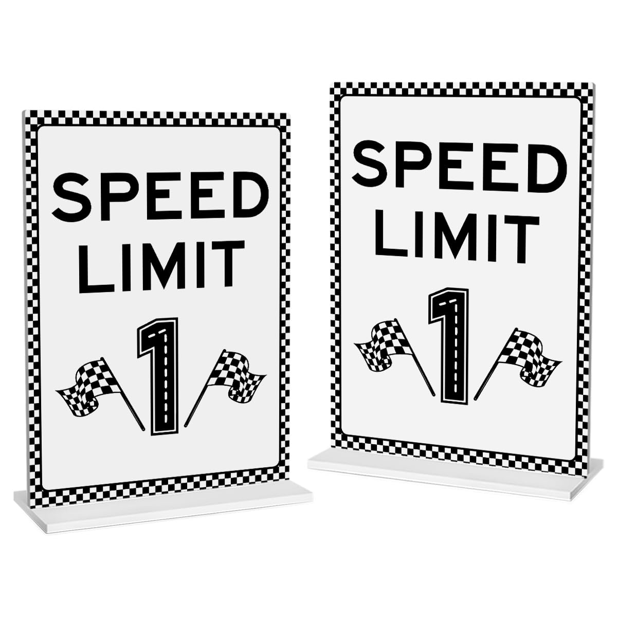 Fournitures de fête Let's Go Racing et panneaux acryliques Fast One pour anniversaire garçon