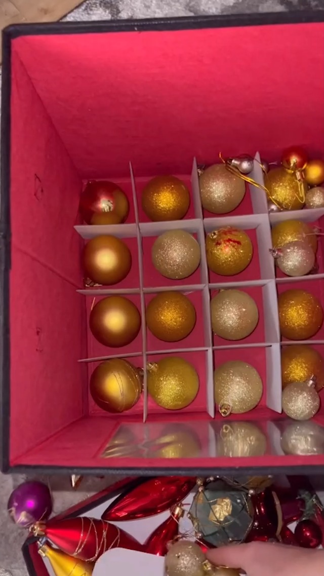 SONGMICS Kerstversieringsdoos, met deksel, dubbele ritssluiting, PP