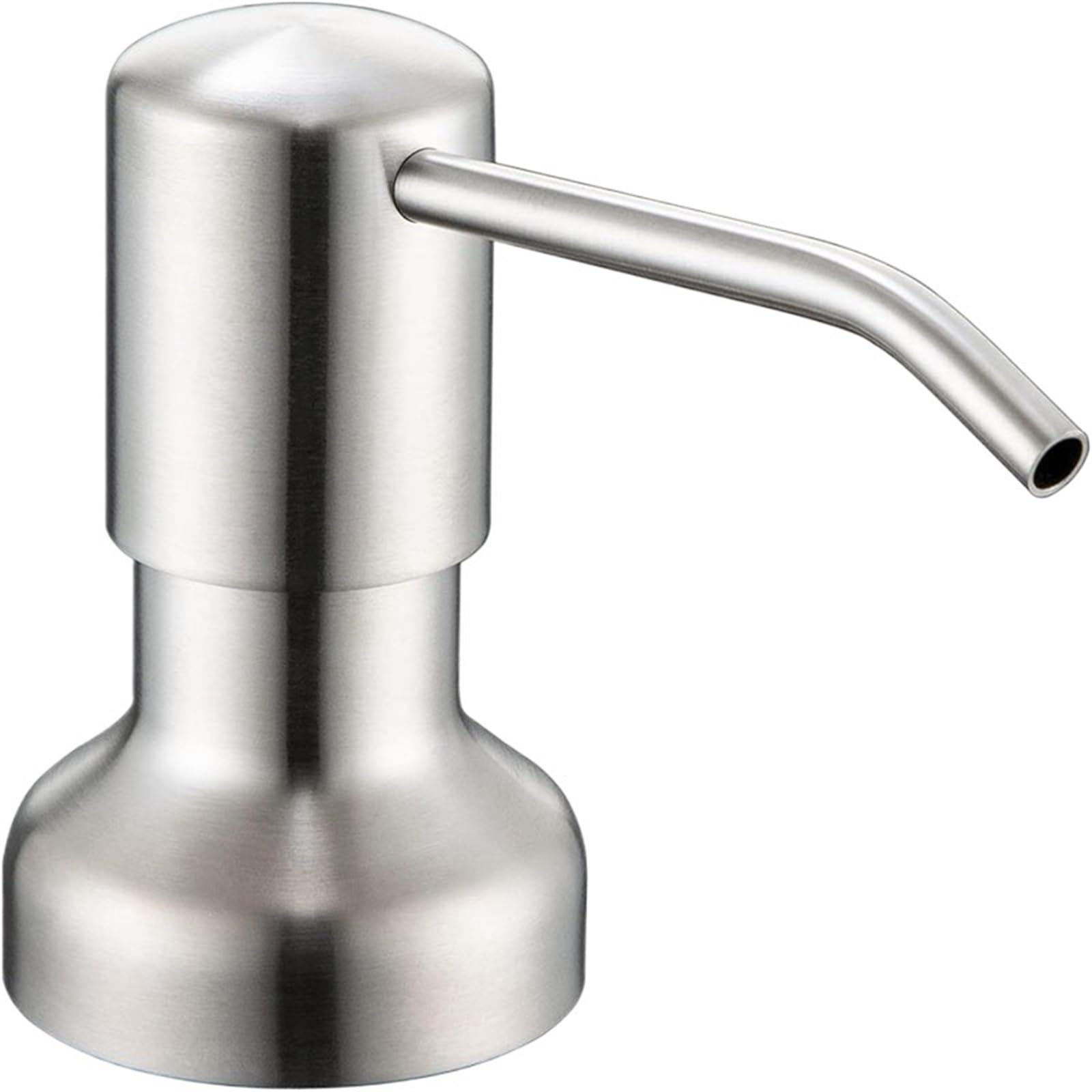 Kitchen Sink Soap Dispenser 304 Stainless Steel Press Pump Soap Dispenser – 17oz Refillable Bottle For Kitchen Sink Bathroom Counter