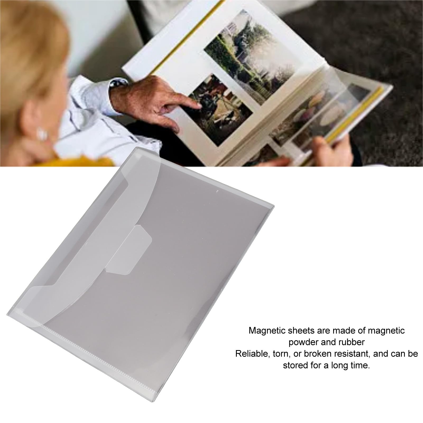 Qcwwy Narzędzia Rzemieślnicze Formy Album do Scrapbookingu Zdjęcie z Przezroczystym Projektem Wizualnym Kompaktowy, Cienki Rozmiar dla łatwej Organizacji Konserwacja Zestaw Arkuszy Magnetycznych do