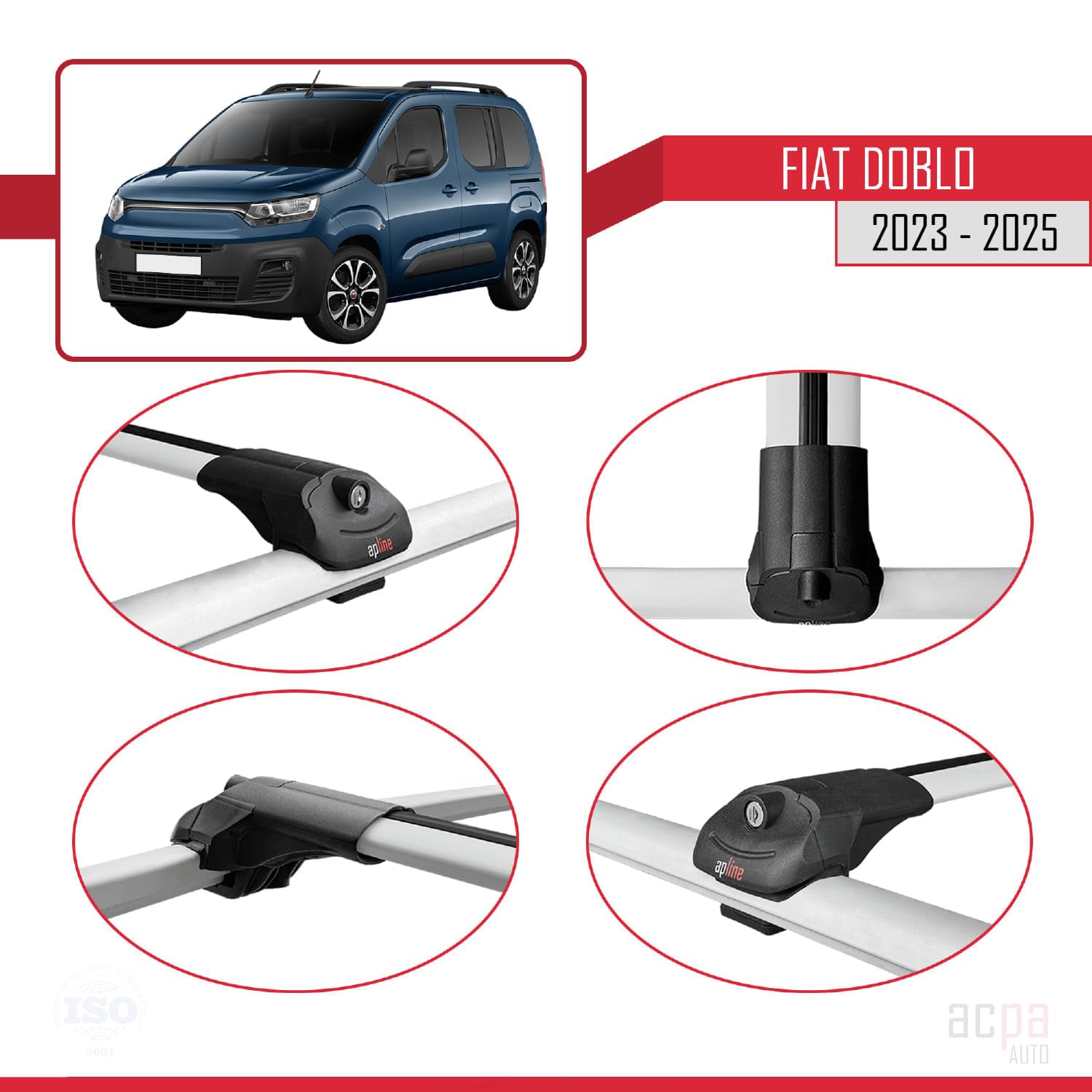 ipqi ACE-2 Dakdrager bagagedrager compatibel met BYD Seal U 2023-2025 Spoorstaven Zwart Aluminium 2 Staven