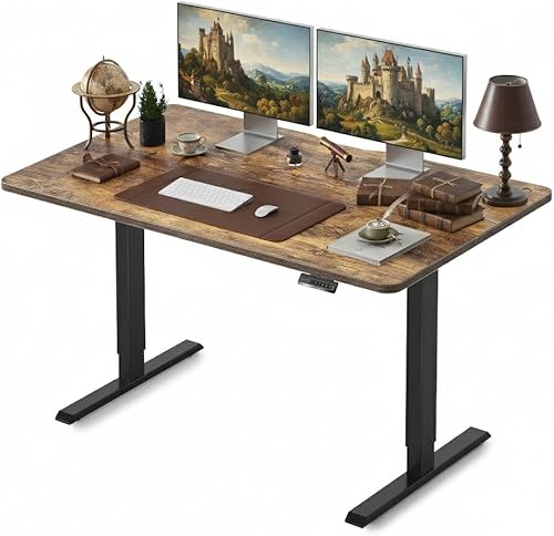 Miniatura 48 de FEZIBO Escritorio eléctrico de pie ajustable en altura, escritorio de pie de 40 x 24 pulgadas, escritorio de computadora de oficina en casa con