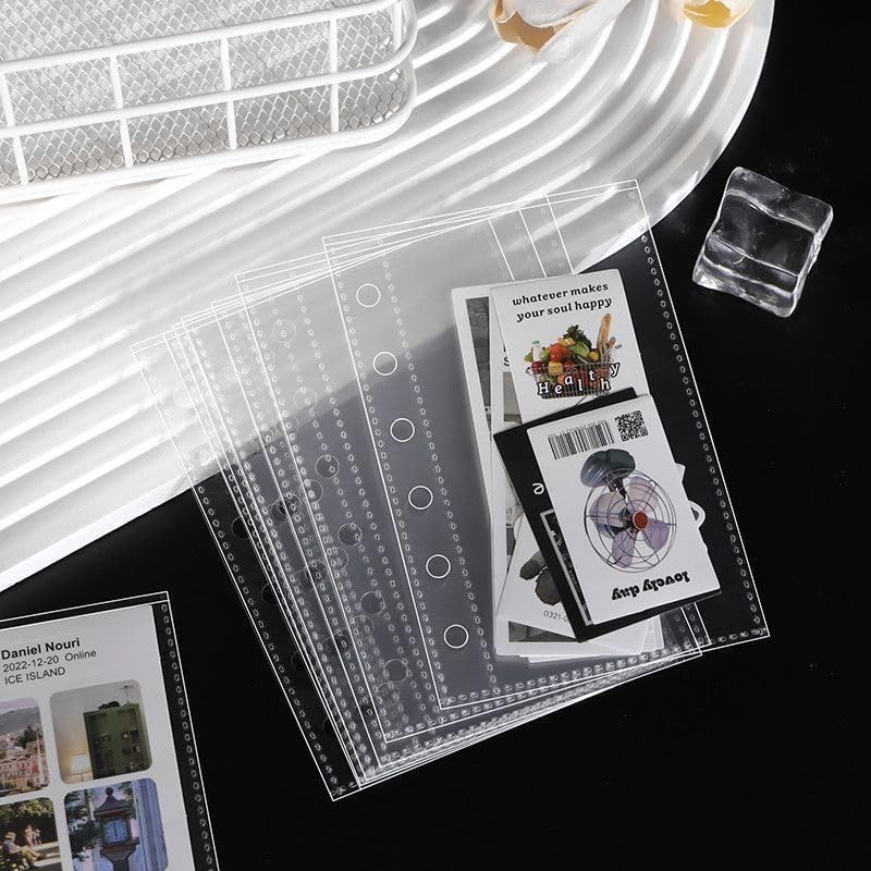 Amazon.co.jp: a6シール台紙 10枚セット ミニ6穴 透明 シール帳