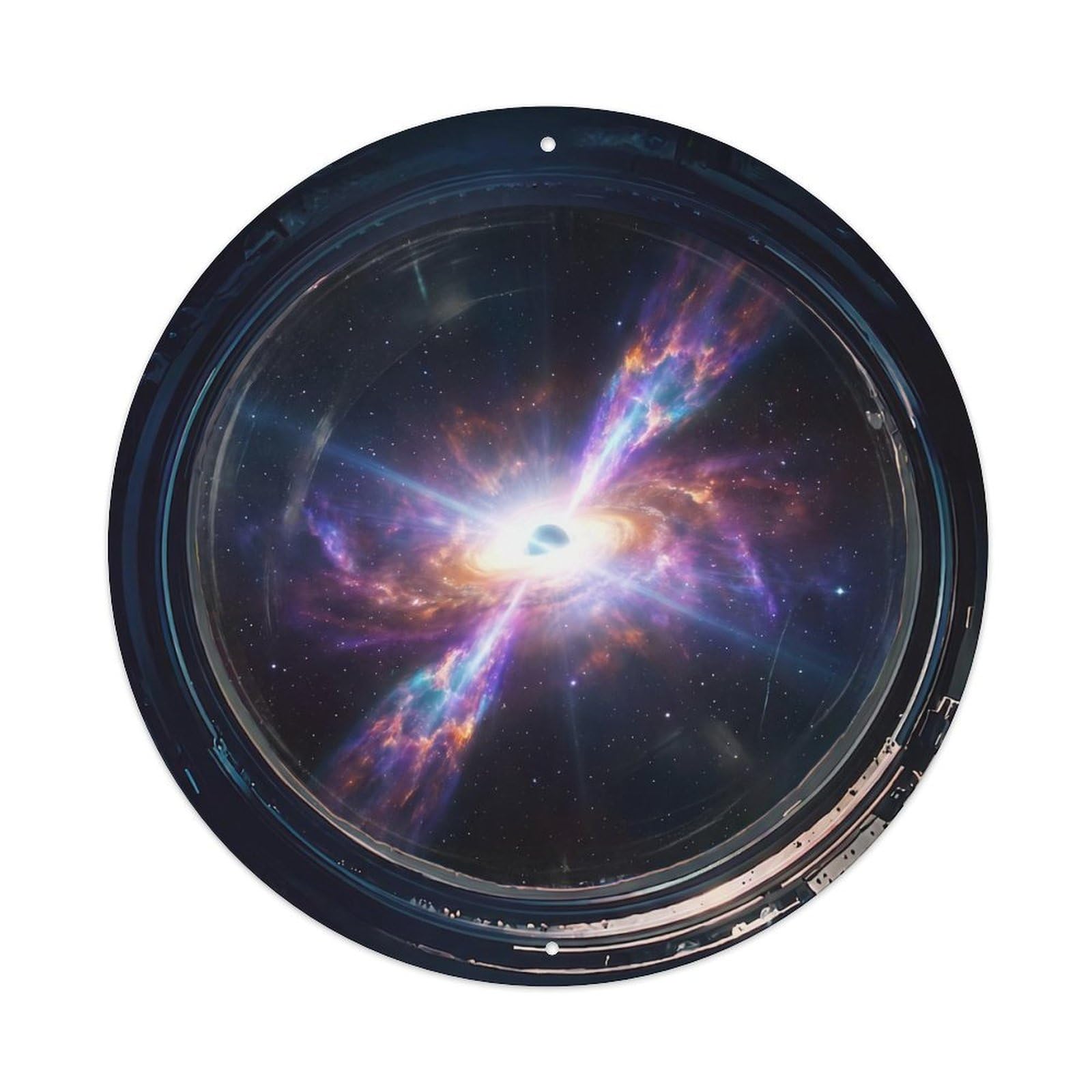 Quasar Jet Porthole View Metal Tin Sign