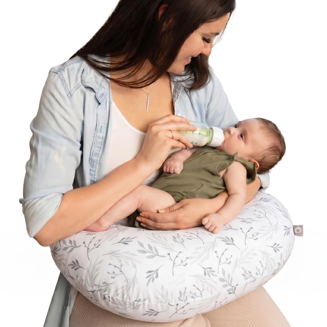 Photo 1 of Boppy Nursing Pillow - Gray Gentle Leaves