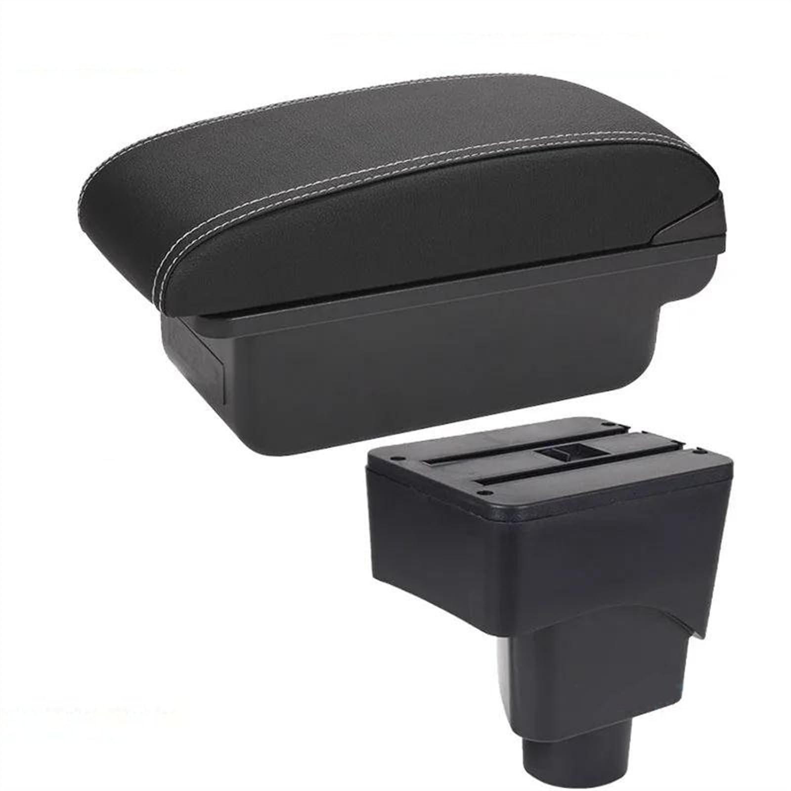 NOHEEU Car Modification Interior Accessories Seat Armrest Box Storage For EcoSport 2013 2014 2015 2016 2017(C3 Black white NO USB)