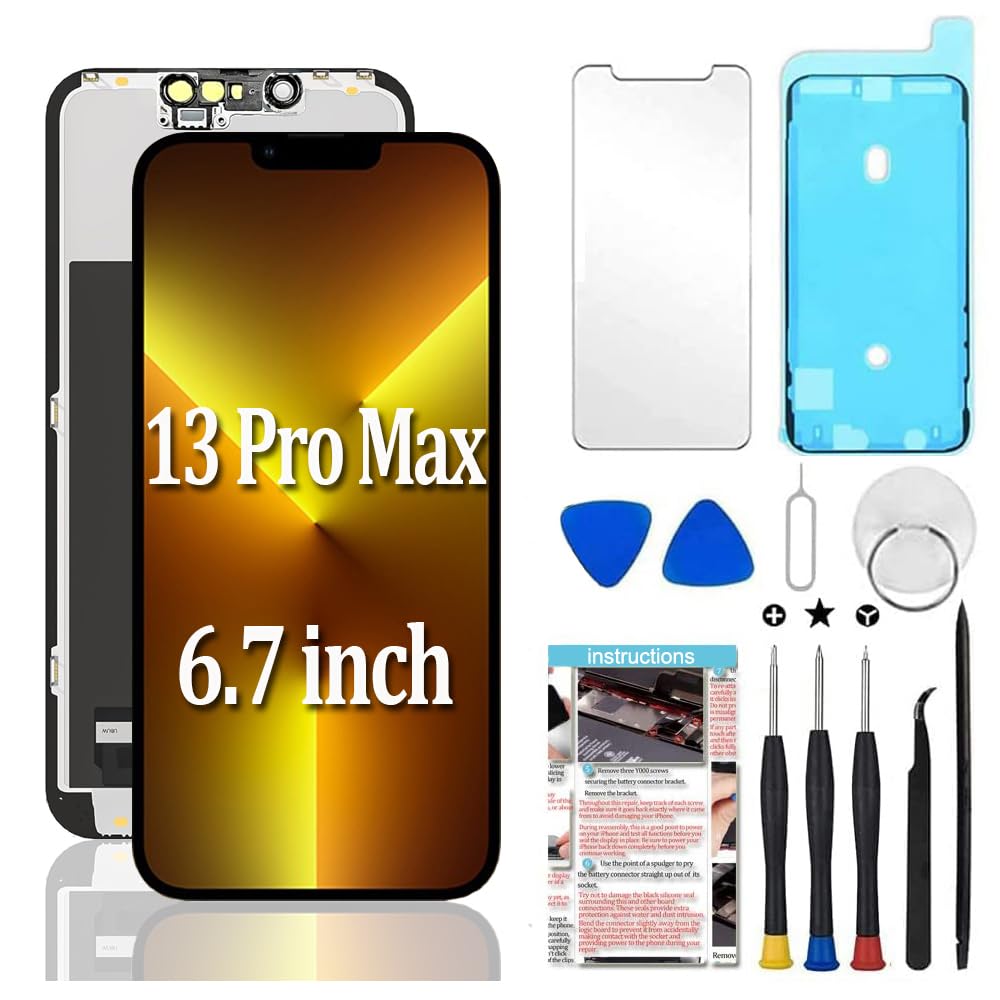Photo 1 of Fixerman for iPhone 13 Pro Max Screen Replacement 6.7 inch (Model A2484, A2641, A2643, A2644, A2645), 3D Touch LCD Display Digitizer Assembly with Repair Tools