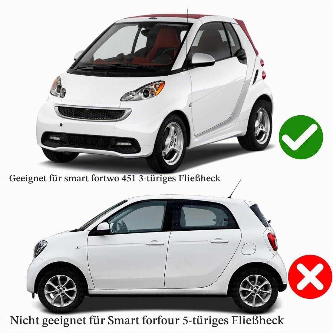 Autoabdeckung Wasserdicht - Auto Abdeckung - Car Cover FüR Smart Fortwo 451 453 Vollgarage Outdoor Indoor Regen Staub Sonnen Uv Schutz Sonnenschutz Sommer Winter