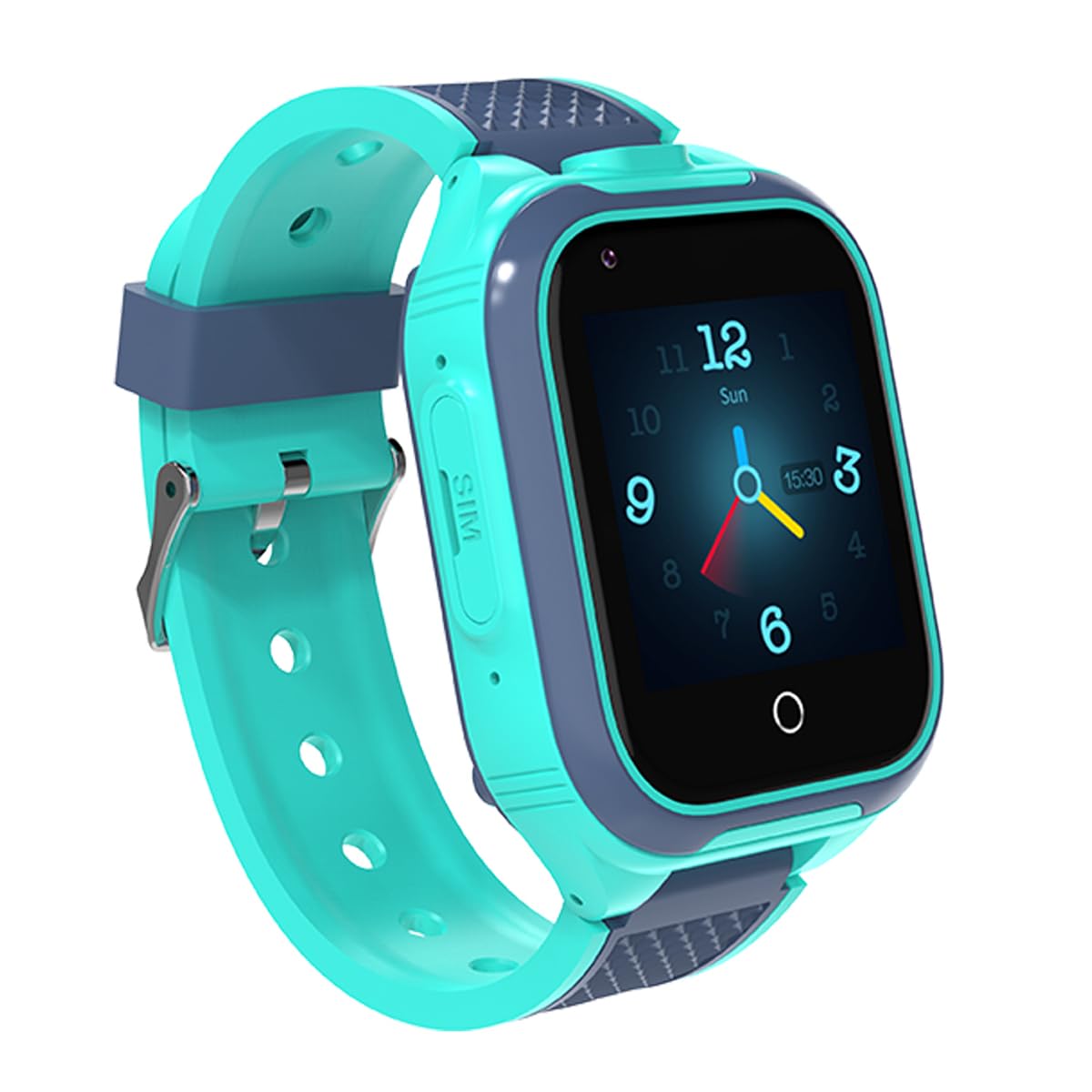 Smartwatch Infantil GPS Turquesa con Tarjeta SIM (Requerida) – Reloj Inteligente Niño/Niña con Llamadas, Localizador GPS, Botón SOS, Control Parental y Pantalla Táctil