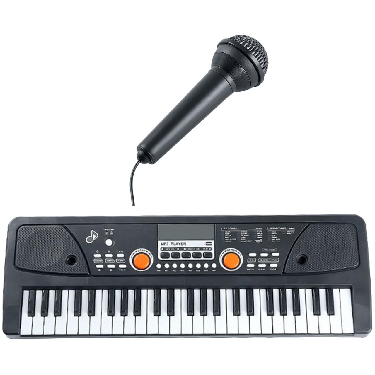 VICASKY Tastiera Elettronica per Bambini 49 Tasti Multifunzione in Plastica con Microfono, Giocattolo Musicale Educativo per Natale e Compleanni