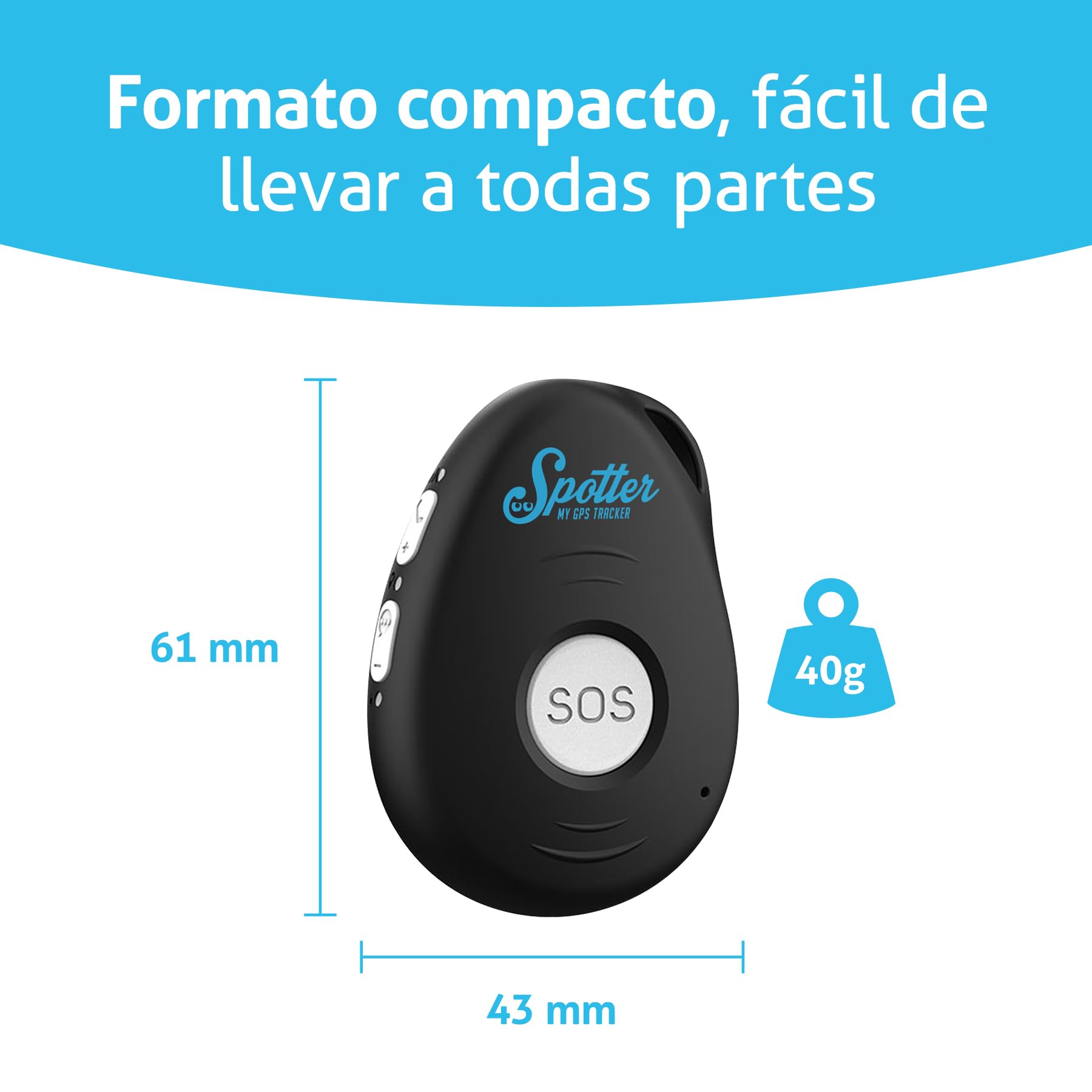 Localizador GPS Spotter X10 4G con función SOS, Seguimiento preciso y Llamadas entrantes - Ideal para niños, Ancianos y Objetos de Valor - Periodo de Uso de Pago