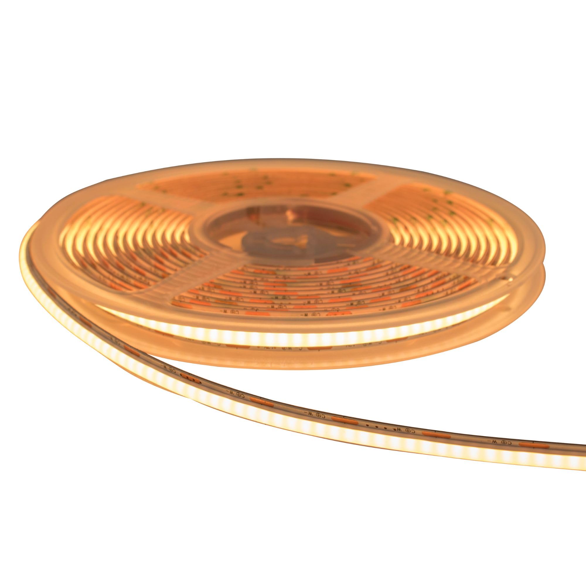 Kalb LED COB CCT Strip Rollo de 12V 5m, Rollo de 320 LEDs/m, 10W/m, Flexible, autoadhesiva, iluminación sin costuras, 3500K-6000K, tecnología COB, para iluminación de muebles y habitaciones, tiras LED