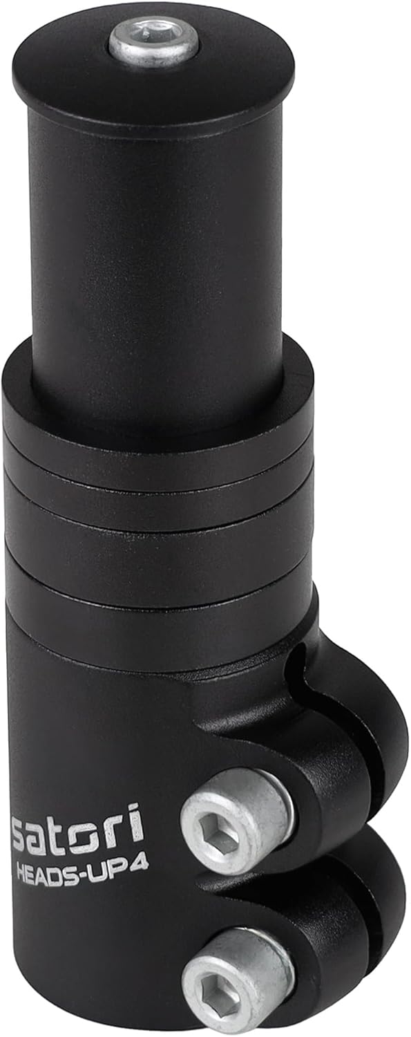 Satori Heads-UP4 Bicycle Stem Riser 1-1/8" - Adjustable Handlebar Height Extension - Mountain Bike Fork Stem Extender Raise