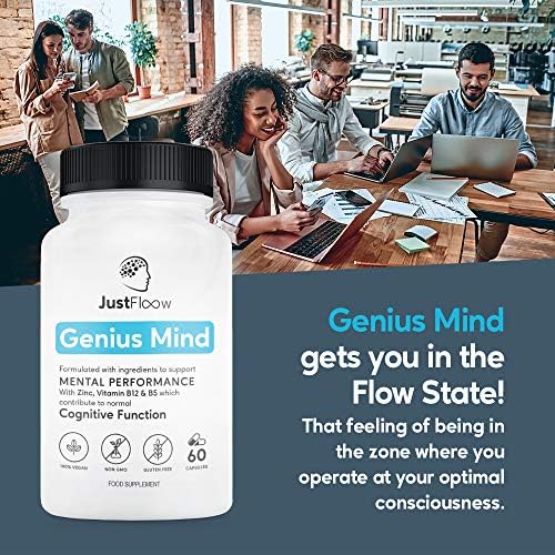 Genius Mind® High Strength Nootropic | 17 Brain Supporting Ingredients Including Ginkgo, Bacopa, Lions Mane, Vitamin B12 | Cognitive Enhancer That Boost Energy, Focus, Memory and Mental Performance