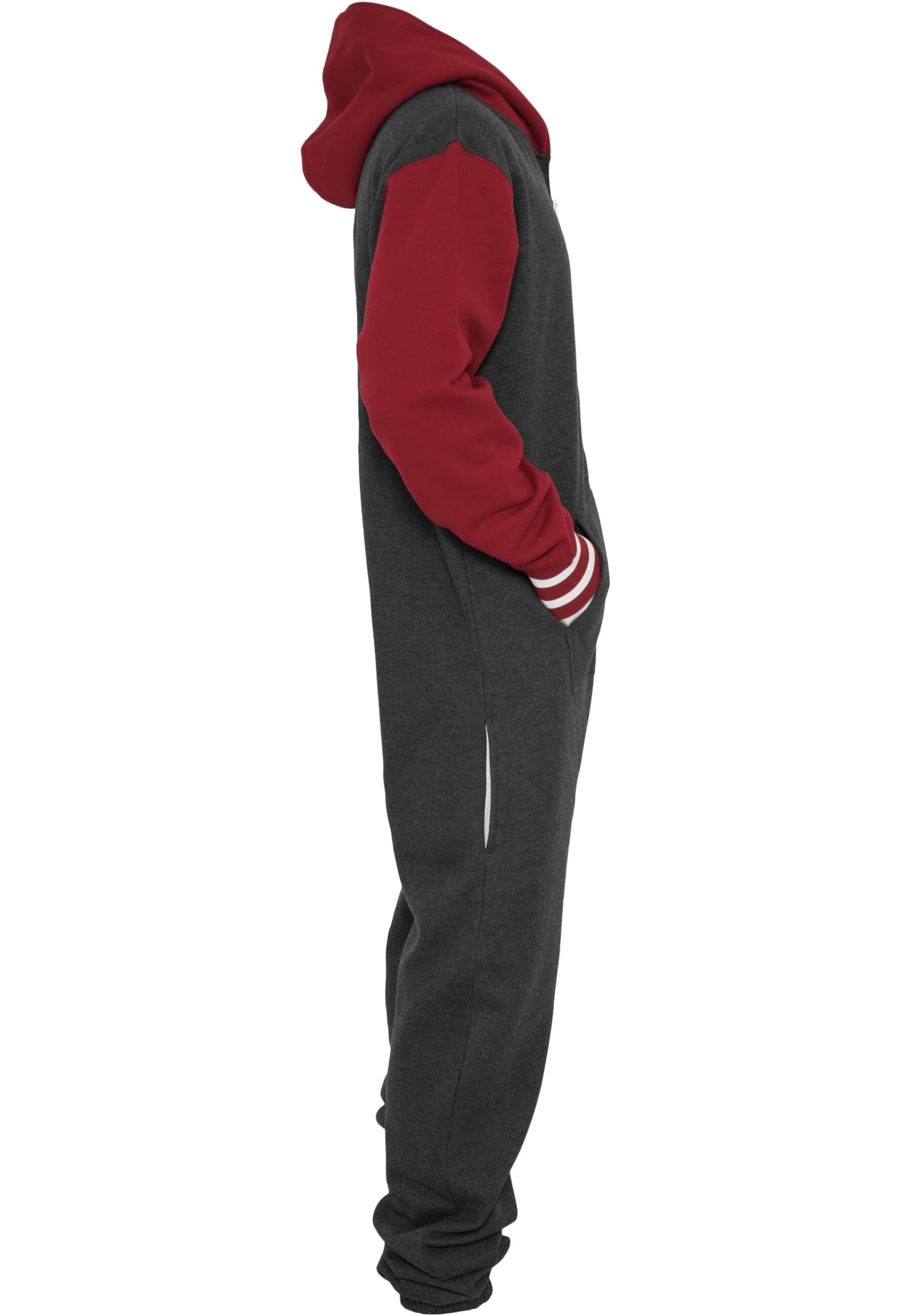Urban Classics Męskie śpioszki College Sweat Jumpsuit, wielokolorowy (Cha/Ruby 465), XL-XXL