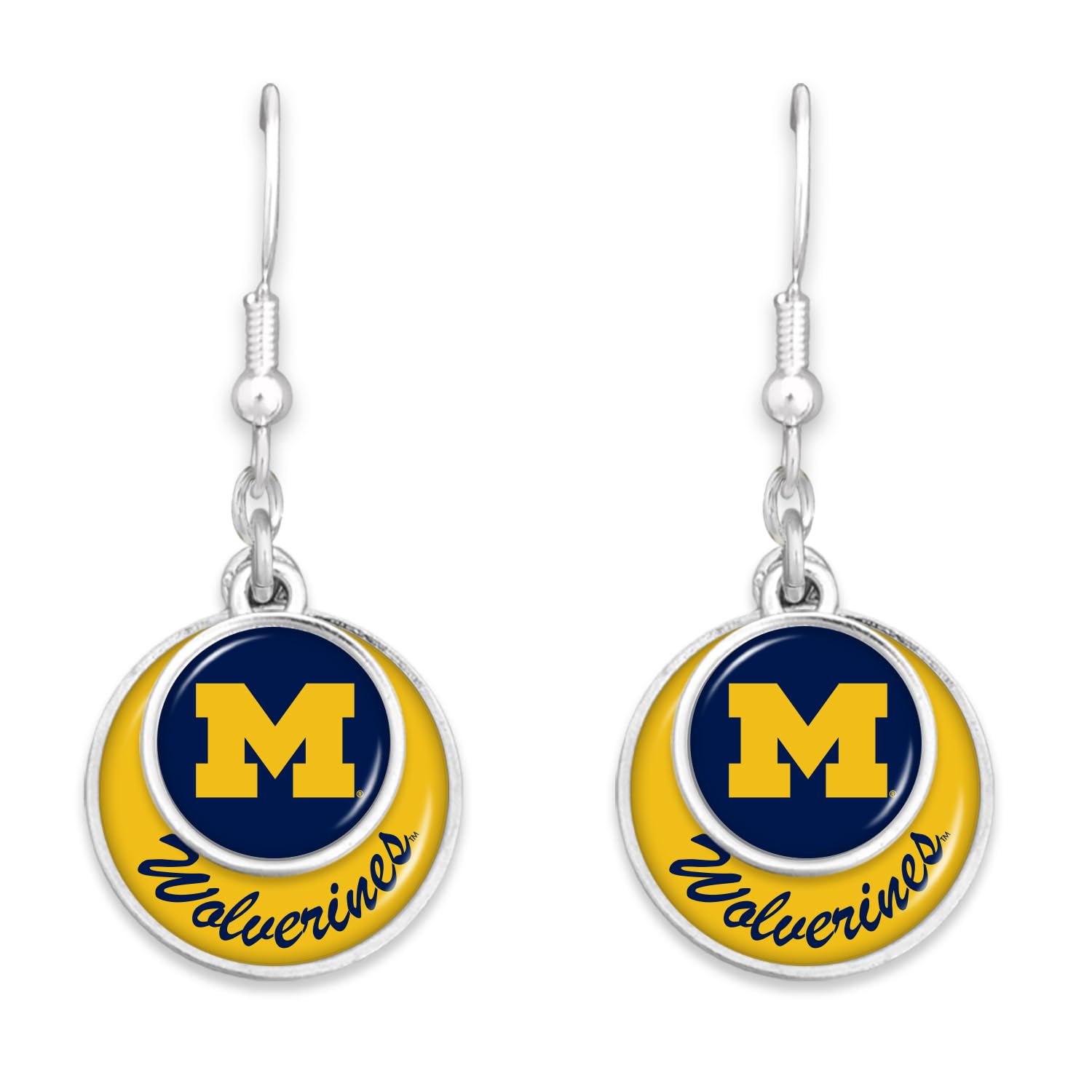 Michigan Wolverines Stacked Disk Earrings Jewelry Gift Licensed