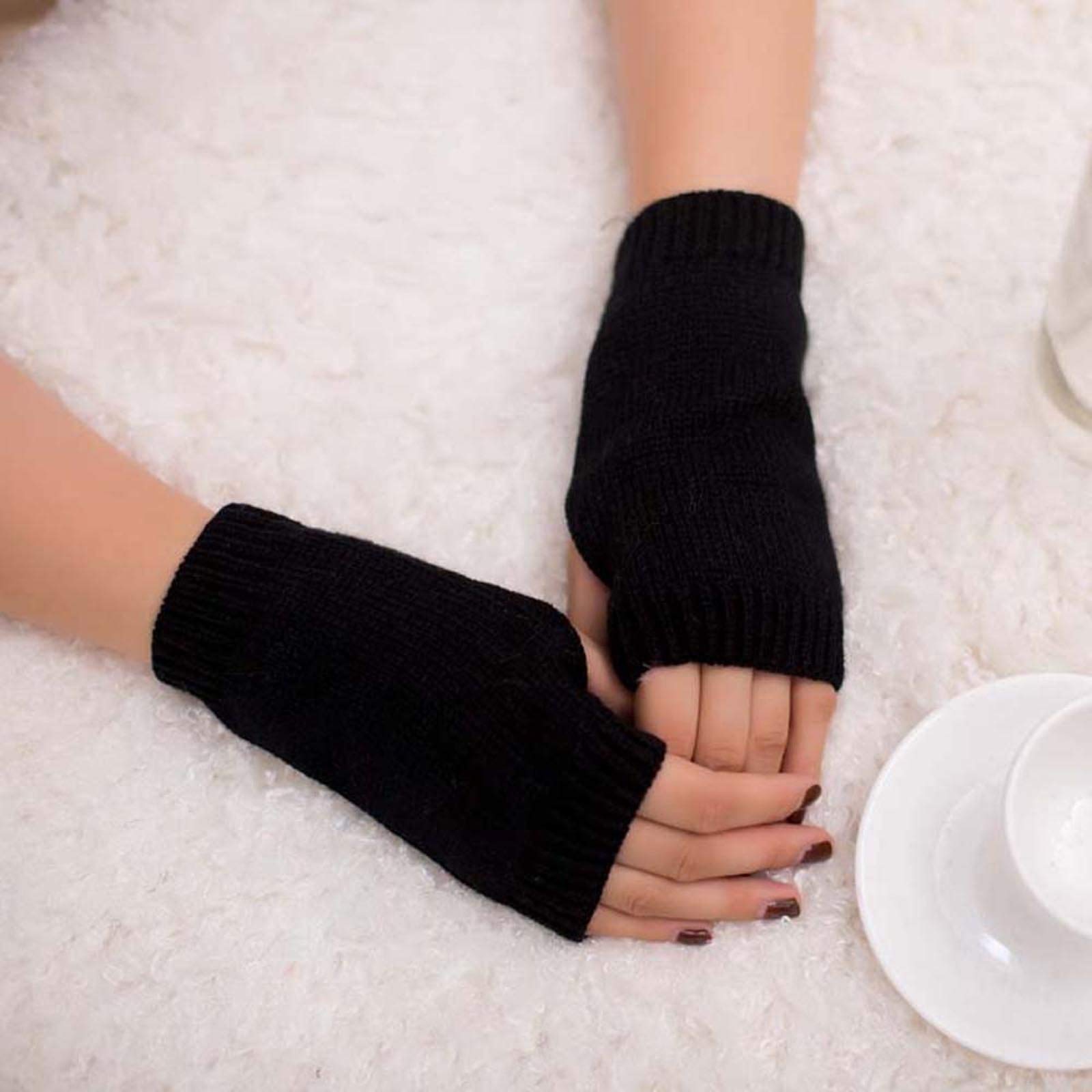 Qixiu sporthandschuhe winter,winter glovesfingerlos,handschuhe smartphone,handschuhe joggen damen,zerrissene handschuhe,armstulpen damen winter,winter gloves women,weiße genähte handschuhe Fashion