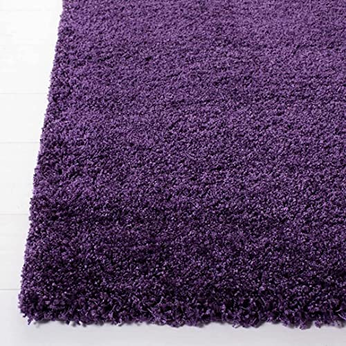 Image of A R Creations Anti Slip Fluffy Fur Plain Area Rug Made with Polyester and Microfiber for Home Office Kitchen Living Room Bedroom and DiningHall (4x6 Feet, Purple