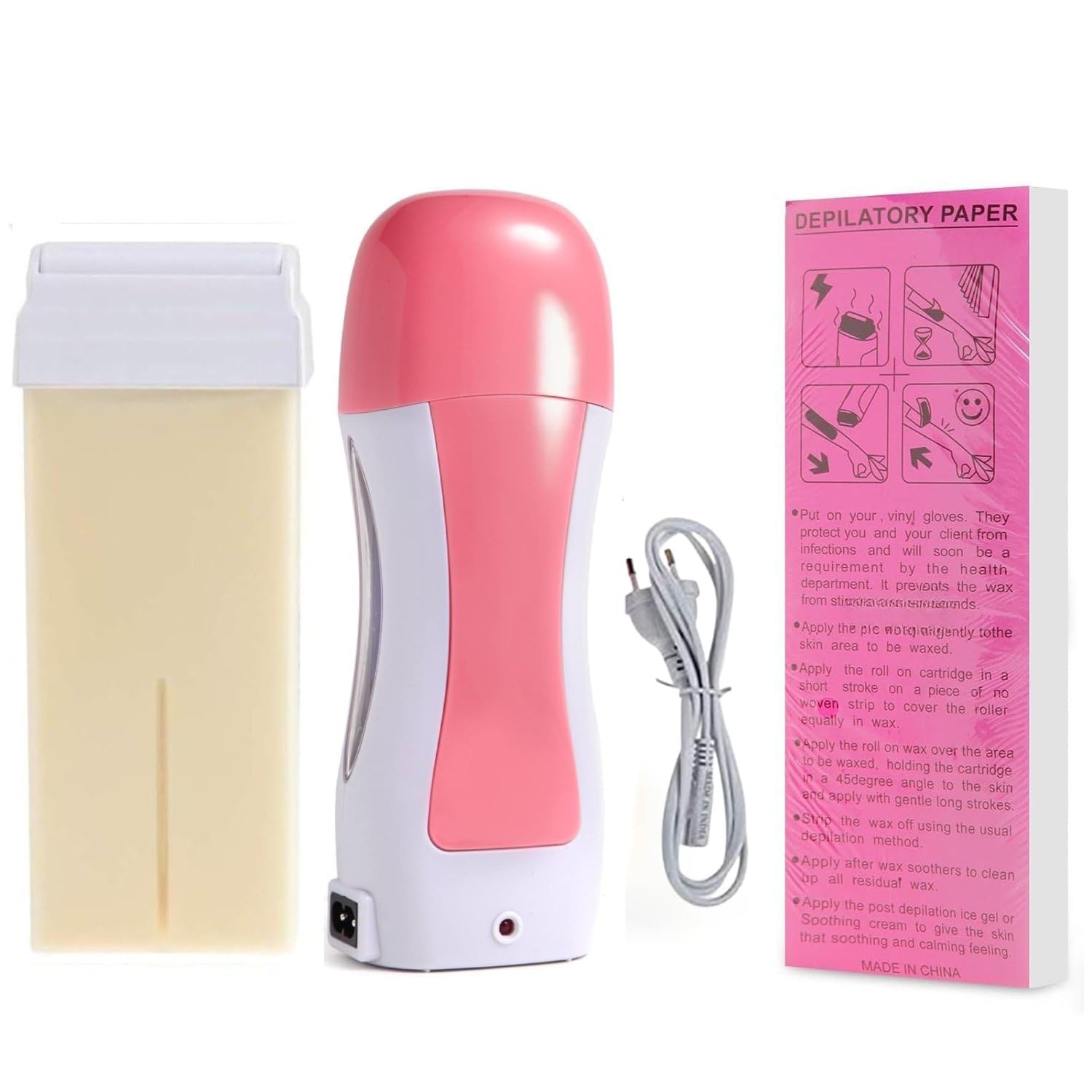 Wax Heater Machine Roller Wax Warmer Kit for Hair Removal, Roller Wax, roll on Refill Cartridge Waxing Kit Women All Skin Types Hands, Legs, Underarms, Bikini, Intimate Area Professional Wax Machine Waxing-image-12