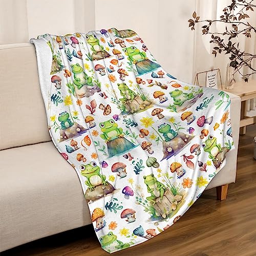 Image of SUPERICH Cute Frog Blanket - Super Soft Fleece Throw, Cozy Flannel, Air Conditioning, for Couch, Bed, 50x40, Small for Kid