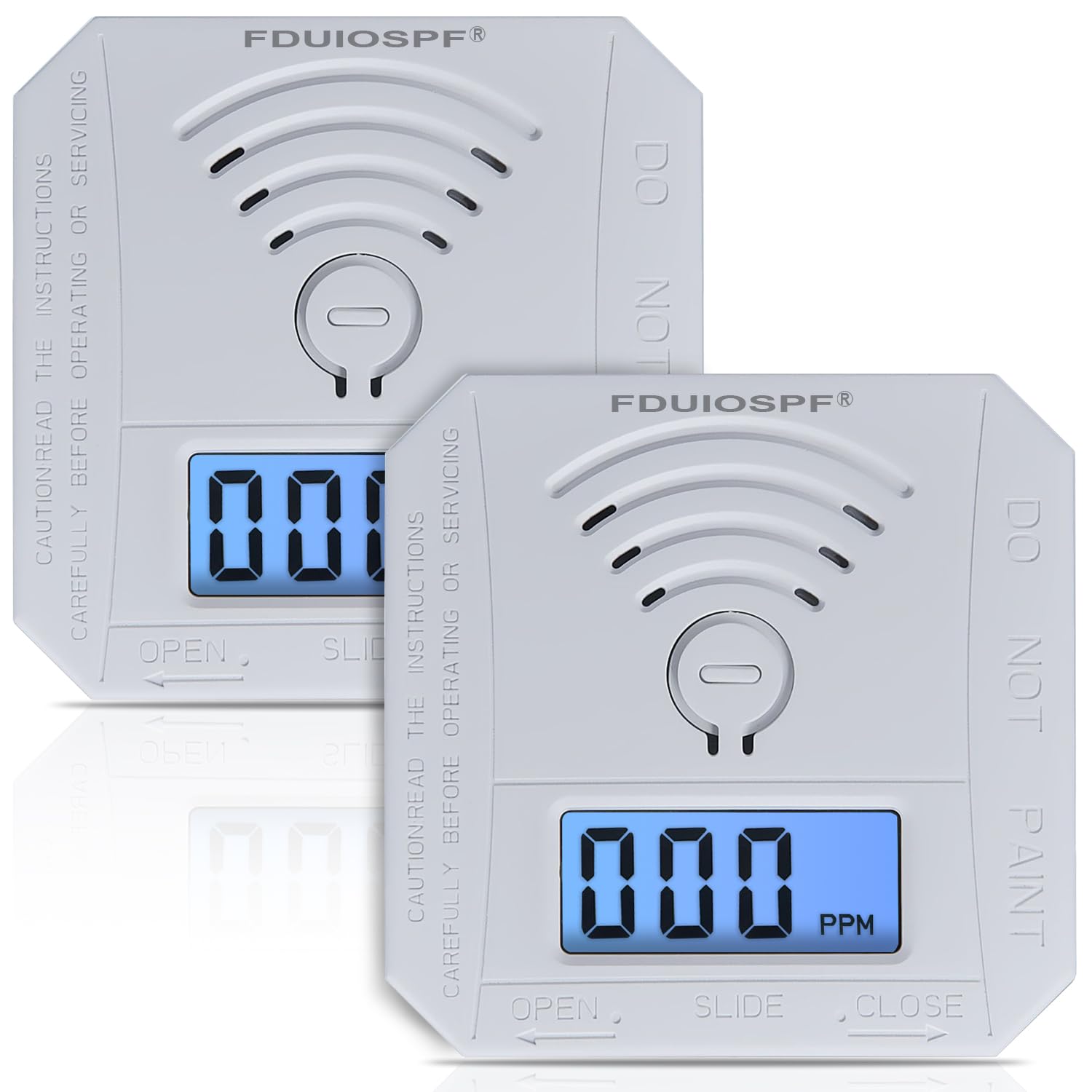 Carbon Monoxide Detector ,CO Gas Monitor Alarm Detector ,CO Sensor with LED Digital Display for Home,Depot,Battery Powered(2Pcs)