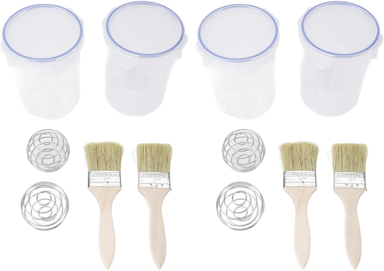Paint Container Set Premium Airtight 1000ml Transparent Storage Cup with Mixing Ball Brush for Leftover Paint Repainting Medium Size Convenient Home Repair
