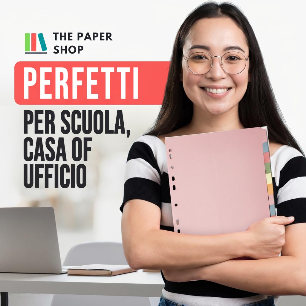 Divisori per raccoglitori con linguette A4 12 parti a 3 anelli