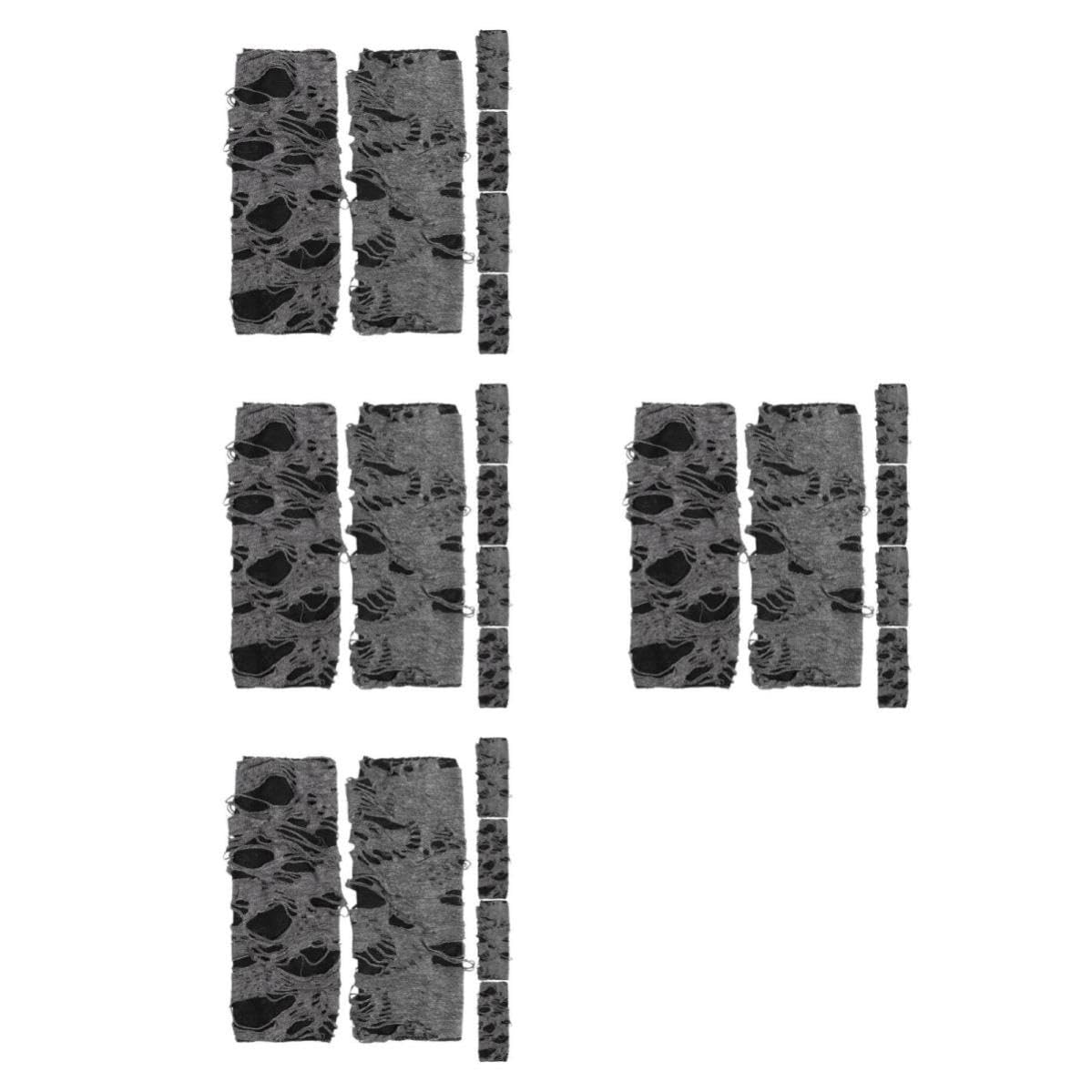 Healeved 12 Pares Guantes Punk sin Dedos Negros de Poliéster para Halloween