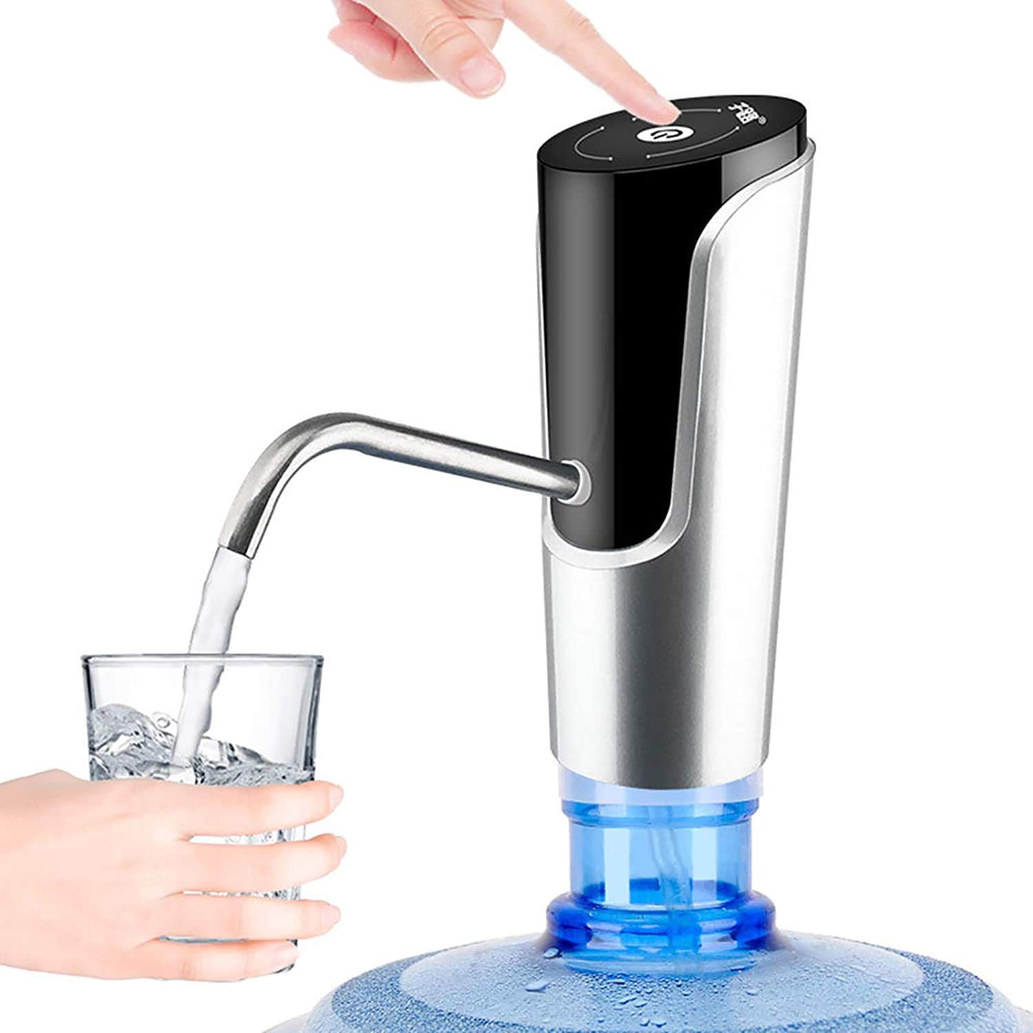Water Bottle Pump, USB Charging Automatic Drinking Water Pump for Universal 5 Gallon Bottle Wireless & Portable for Home Kitchen Office Outdoor Use