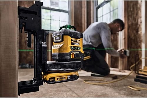 Miniatura 6 de DEWALT Kit de nivel láser de 20 V máximo, láser de línea cruzada, 3 x 360, verde (DCLE34031D1)