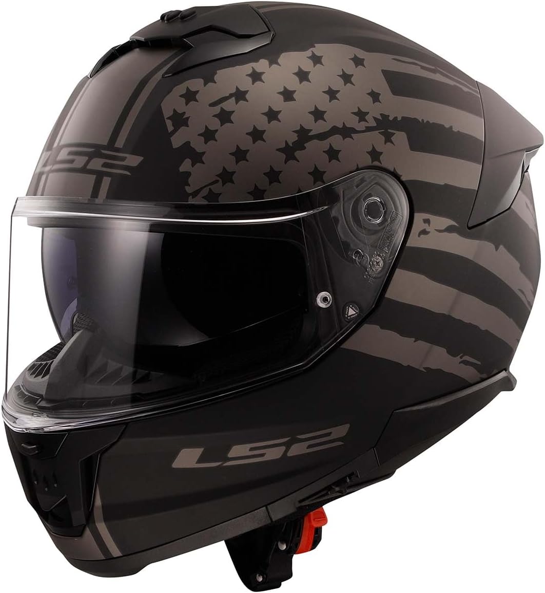 LS2 Helmets Stream II Full Face Motorcycle Helmet W/SunShield (Matte America Gray/Black - Large)