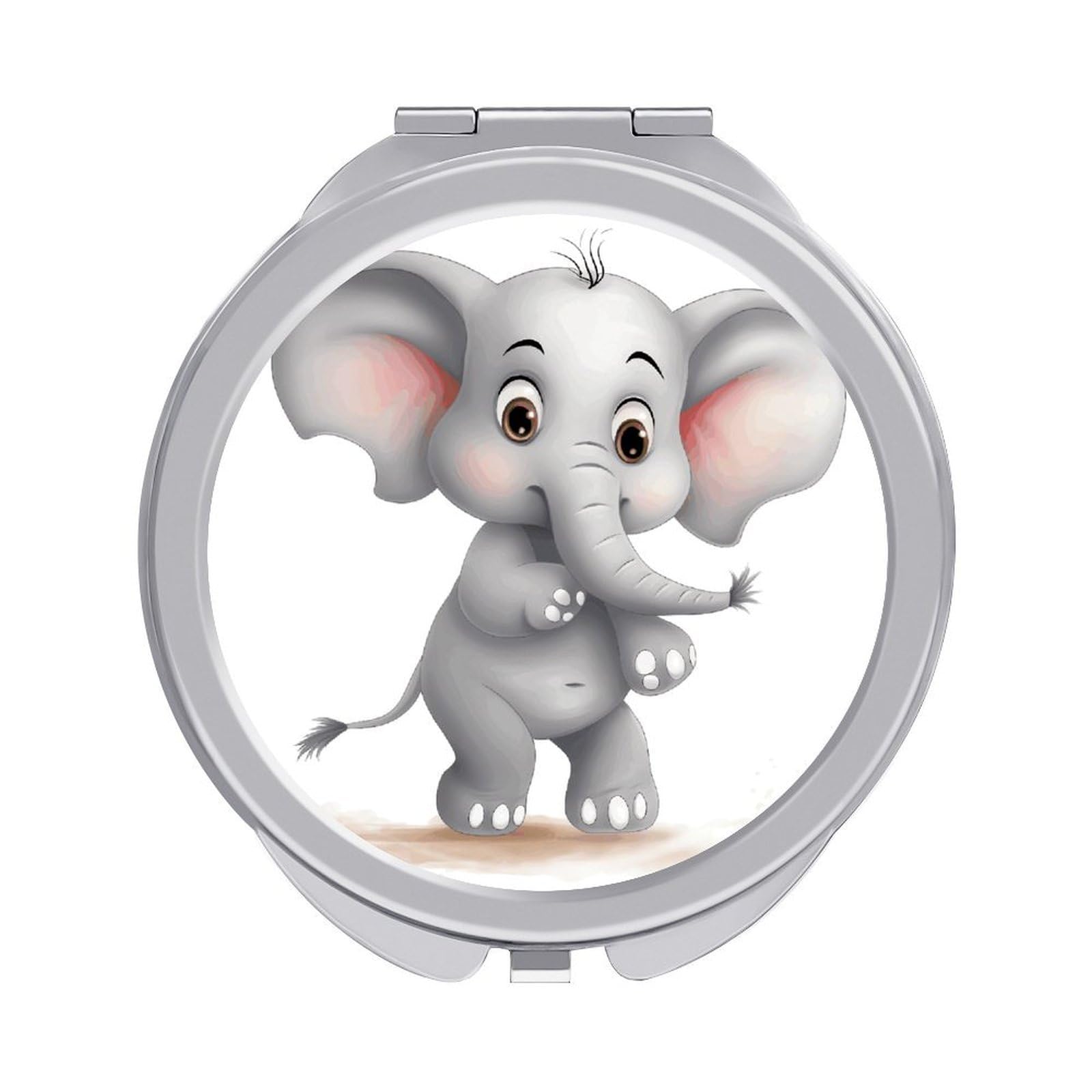 JTREHY Cute Elephant Makeup Mirror Portable Folding Mirror Compact Travel Mirrors 2-Sided Round Pocket Mirrors Cute Handheld Beauty Mirror for Handbag Purse for Women Gift