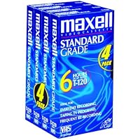 Algopix Similar Product 8 - Maxell STD-T-120 4 Pack VHS Tapes