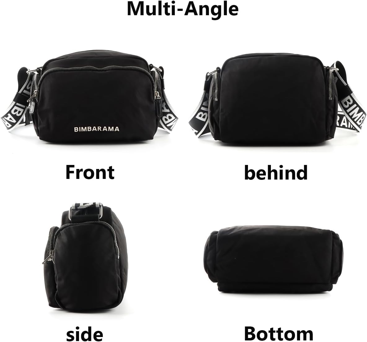 Medium Nylon Pocket Crossbody Bags for Women's,Adjustable Strap Shoulder Bag for Unisex,Travel Bag for Everyday Use - Image 5