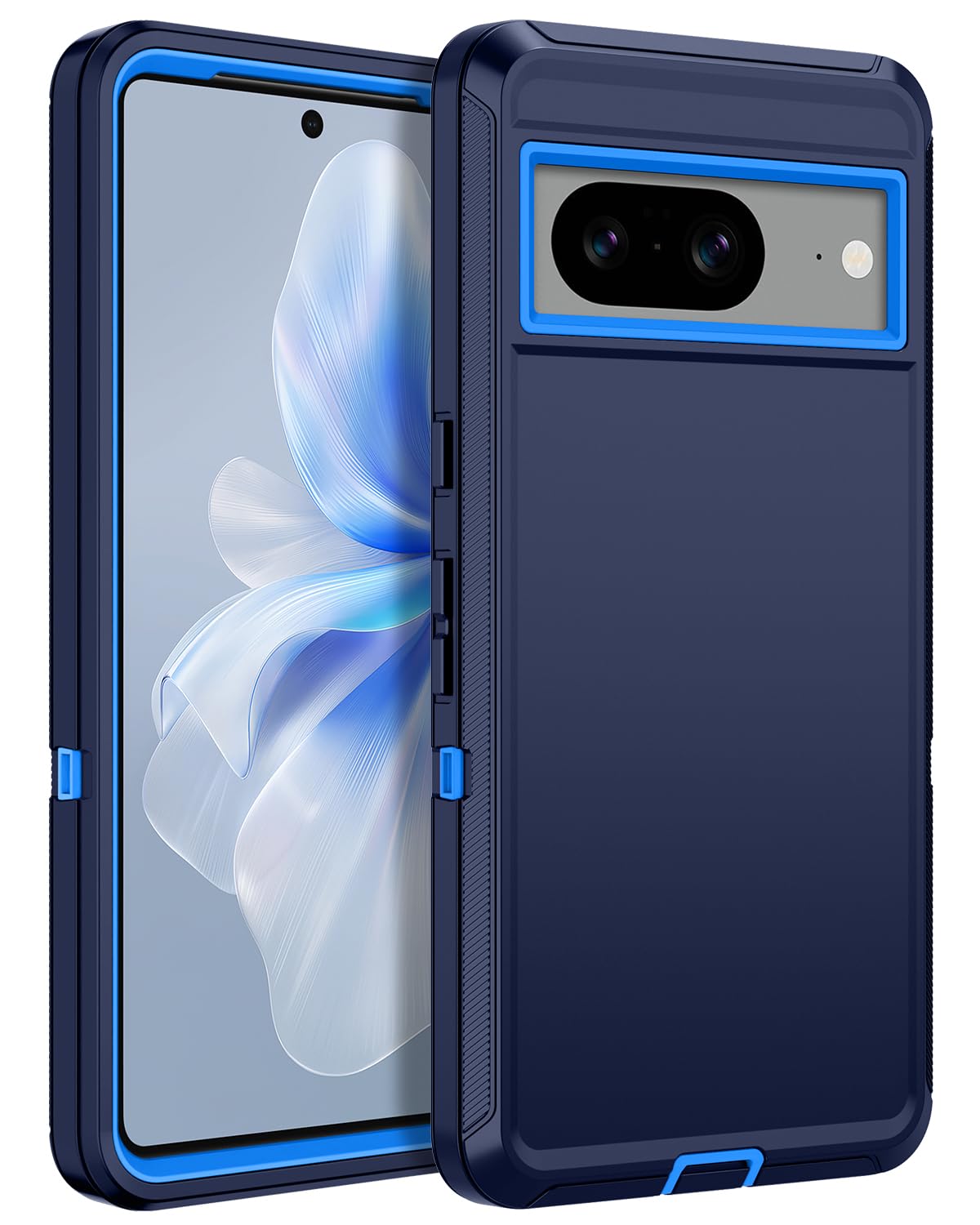 Casenplaza for Google Pixel 8 Case Heavy Duty Protective Shockproof Dropproof 3-Layer Full Body Protection [Without Screen Protector] Tough Rugged Cover for Google Pixel 8,Navy Blue