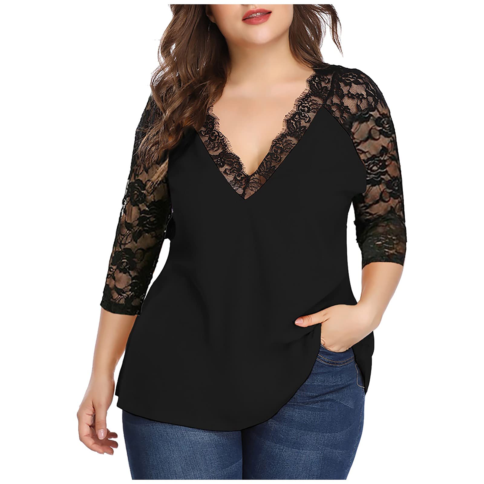 VEMOW Camisetas de Talla Grande para Mujer De Cuello Redondo de Manga Corta Hilo, Última Moda Verano Entrenamiento Lisas Ajuste Holgado Lentejuelas Casual Blusa Suelta T Shirt Playa Fiesta