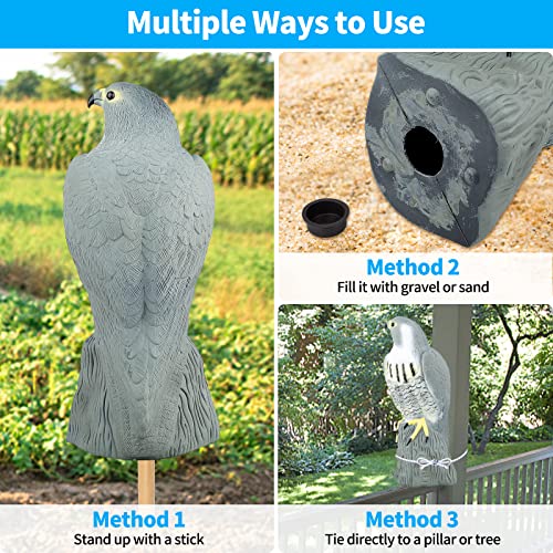 Owl Decoys To Scare Birds Away,Fake Plastic Eagle Statue To Scare Squirrels,2023 Upgraded Bird Scare Devices,Bird Deterrent Eagle,Bird Deterrents For Outside,Fake Eagle For Garden Yard Protection #TOP4