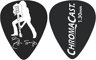 Chromacast Rudy Sarzo Signature 1.30MM Delrin Dura Picks, Black, 10 Pack