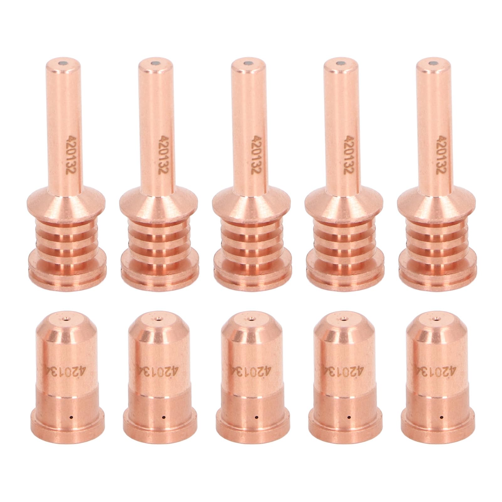 5Pcs 420132 Electrodes 5Pcs 420134 Nozzles Brass Cutting Nozzle Electrode Set, Installation, Fine Processing, for PMX 30AIR Plasma cutting machine, Replacement Consumables