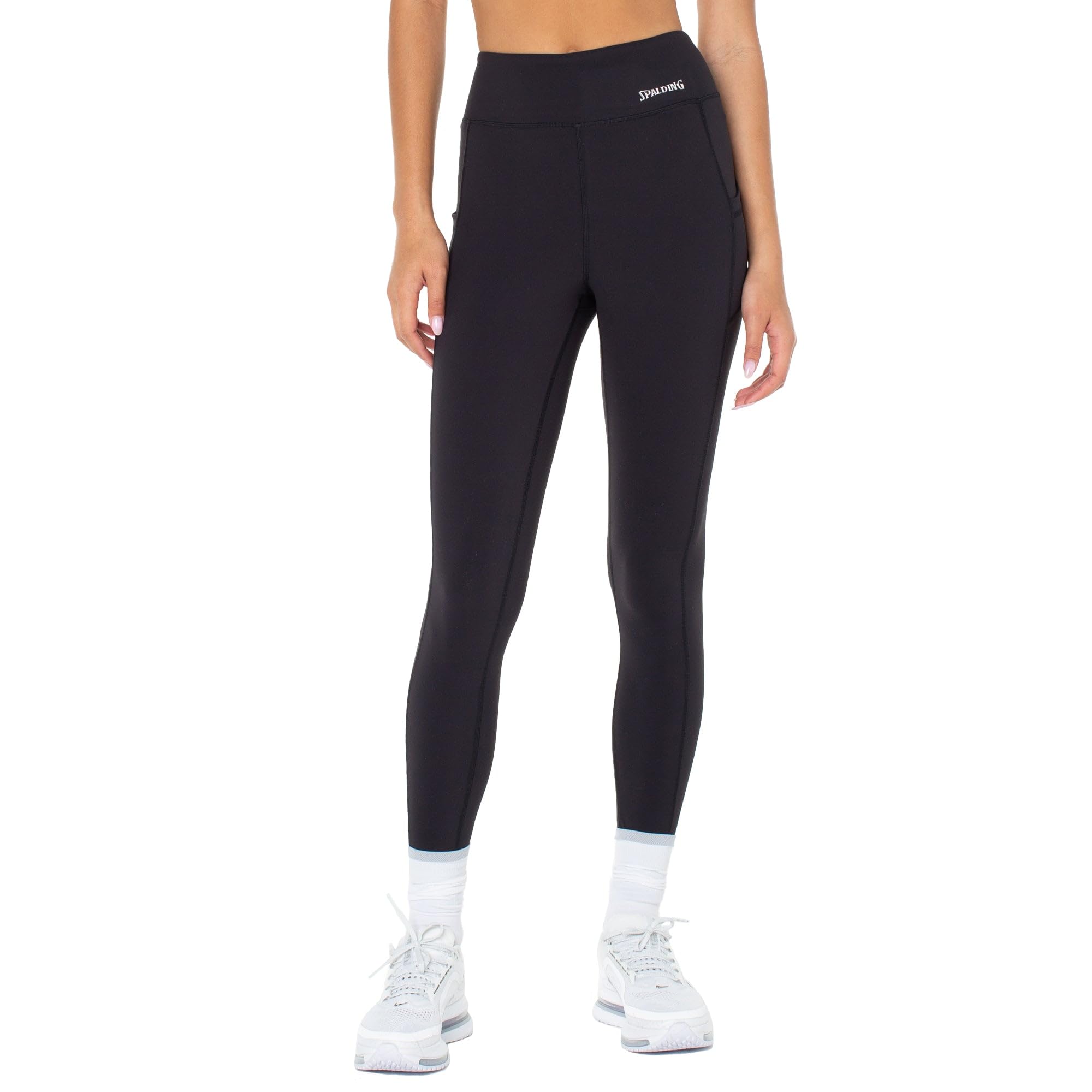 Spalding Womens Activewear Legging High Rise with Pockets Everyday Running Yoga Gym Workout Lounge