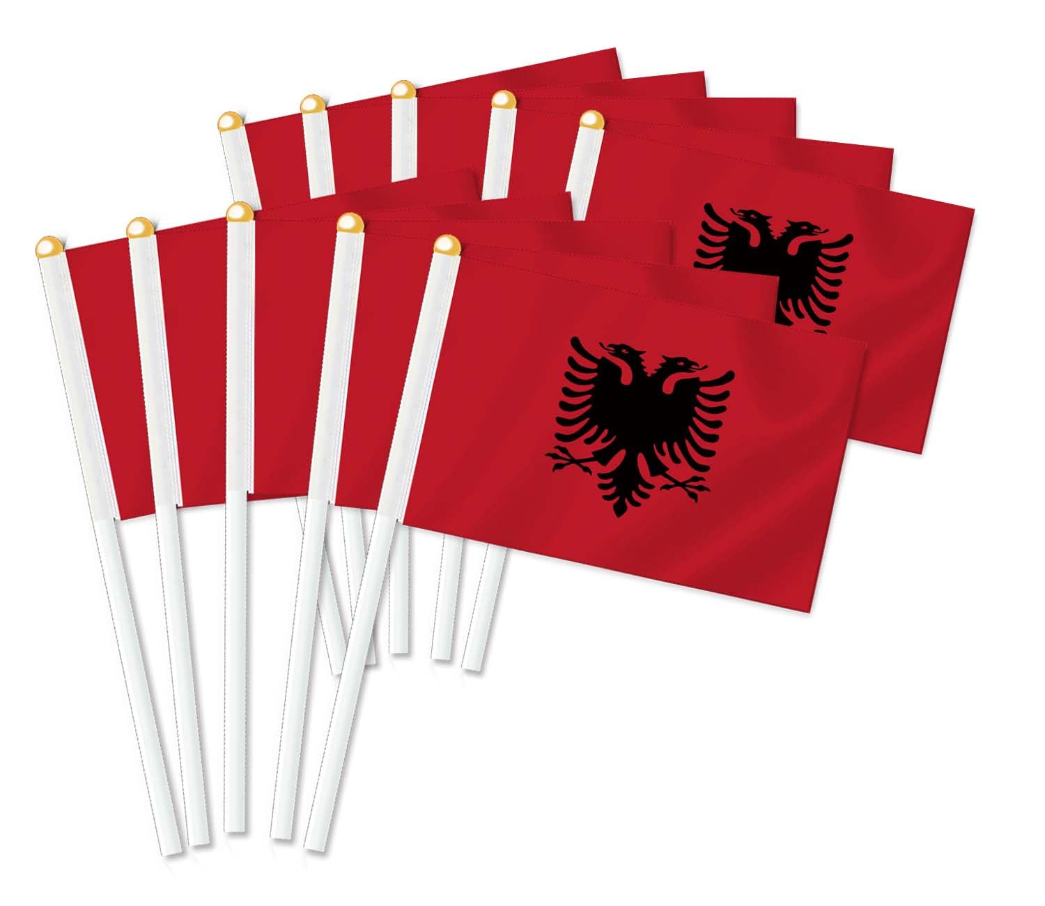 Pack of 25 Albania Handheld Flag, Alban Decor Hand Held Flag, Decoration Banner Hand Albania